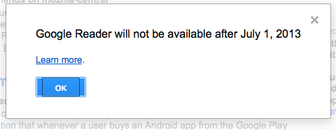 Google Reader dead