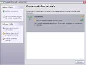 Selecting a wireless network on Windows XP