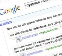 MySpace Updates Debut on Google Search Results